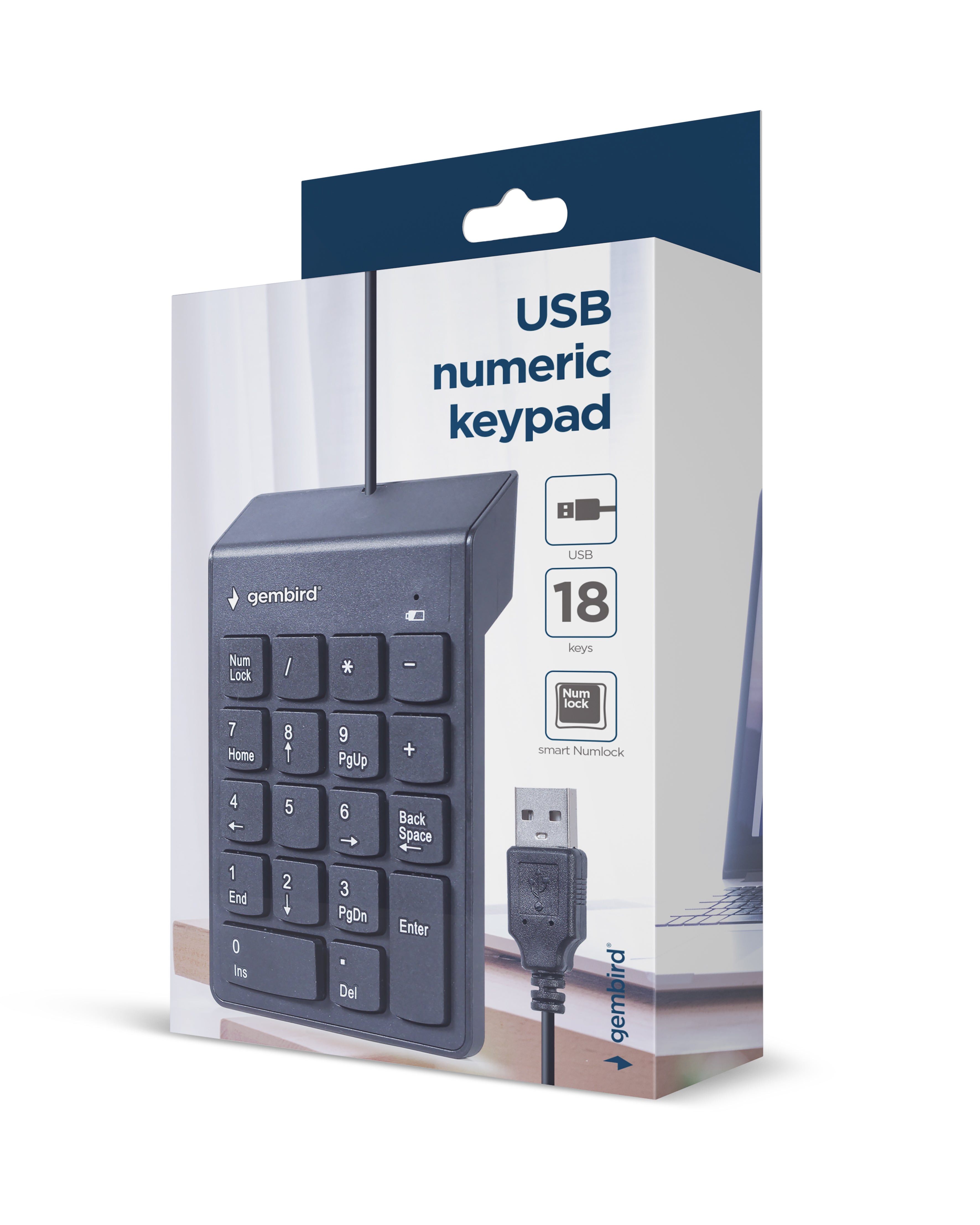 Gembird Numeriek Toetsenbord  - Draadloos - Toetsenborden - Numpad USB - Zwart